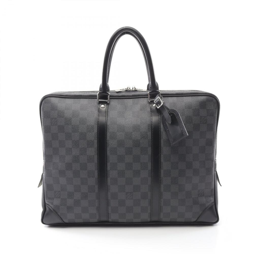 Louis Vuitton Porte documents Voyage Business Bag Damier Graphite Black